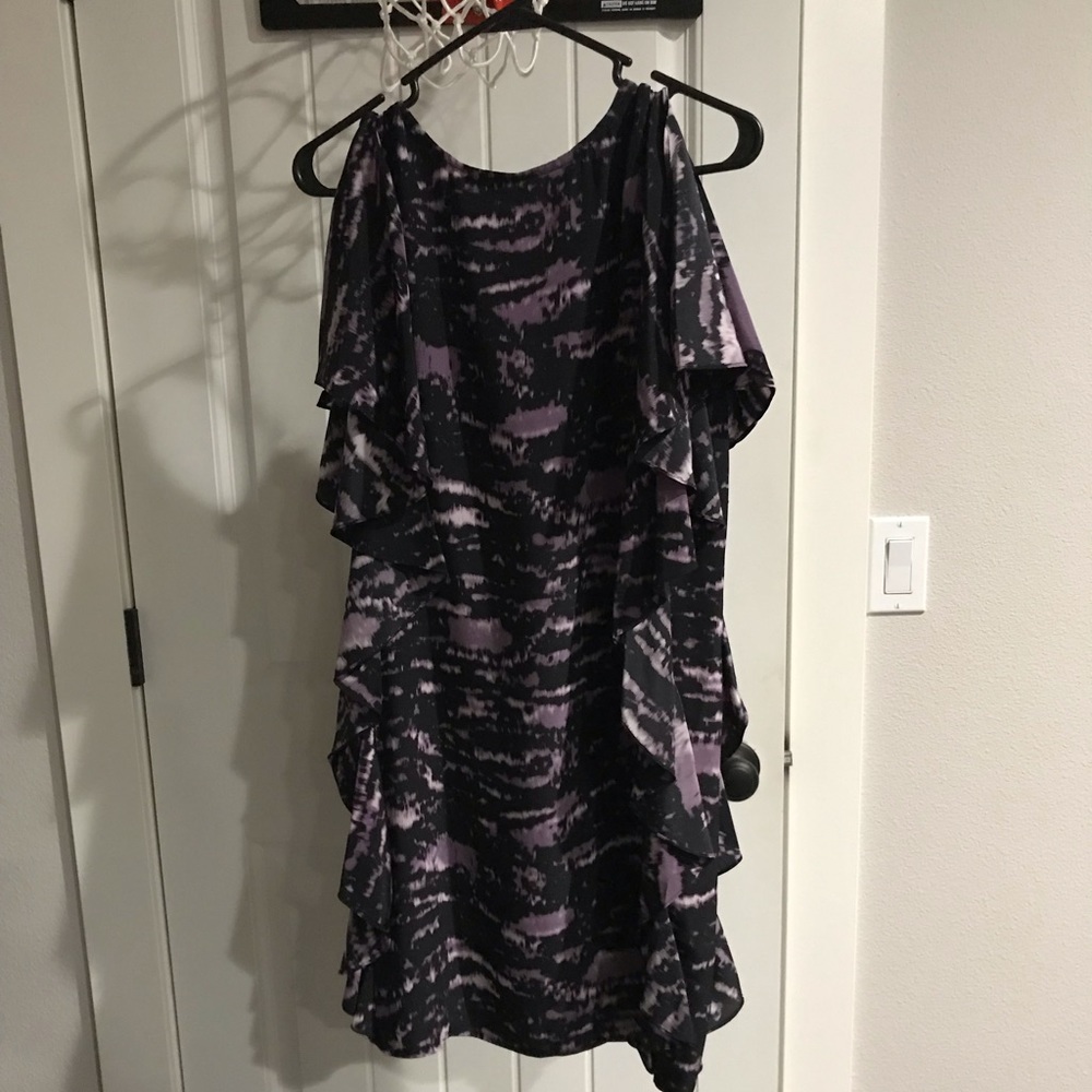 Michael Kors Silk Dress Ruffles Size 4 purple